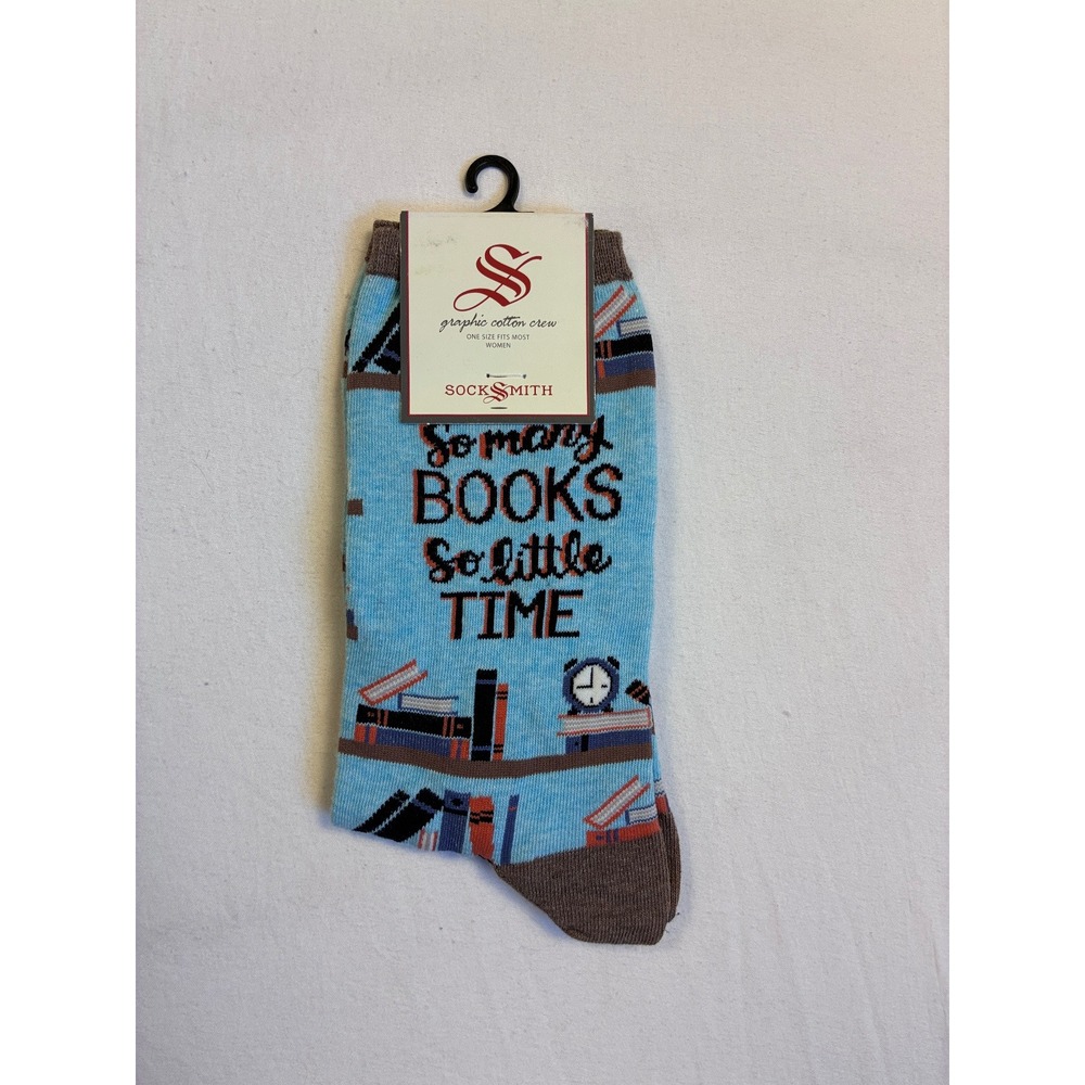Socksmith Women's Crew Socks Time For A Good Book Blue Books WNC1898